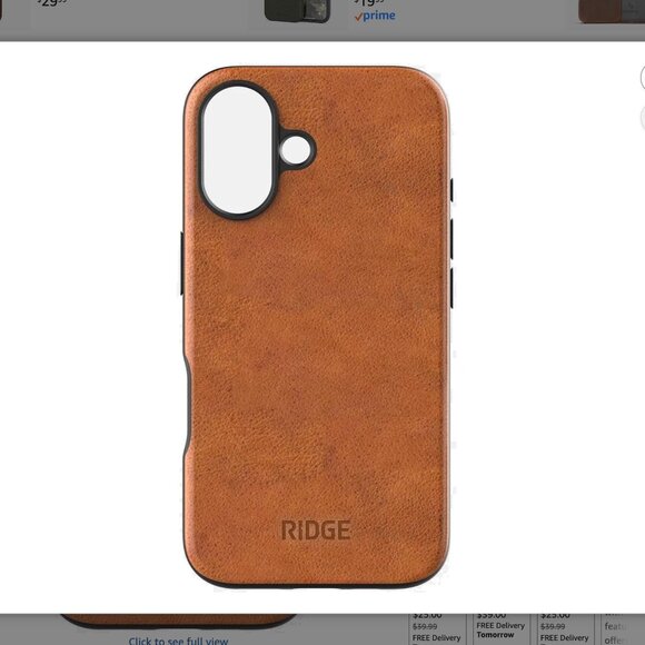 Ridge Case for iPhone 16 Oil-Waxed Full-Grain Leather in Tobacco Brown NIB - Picture 3 of 11